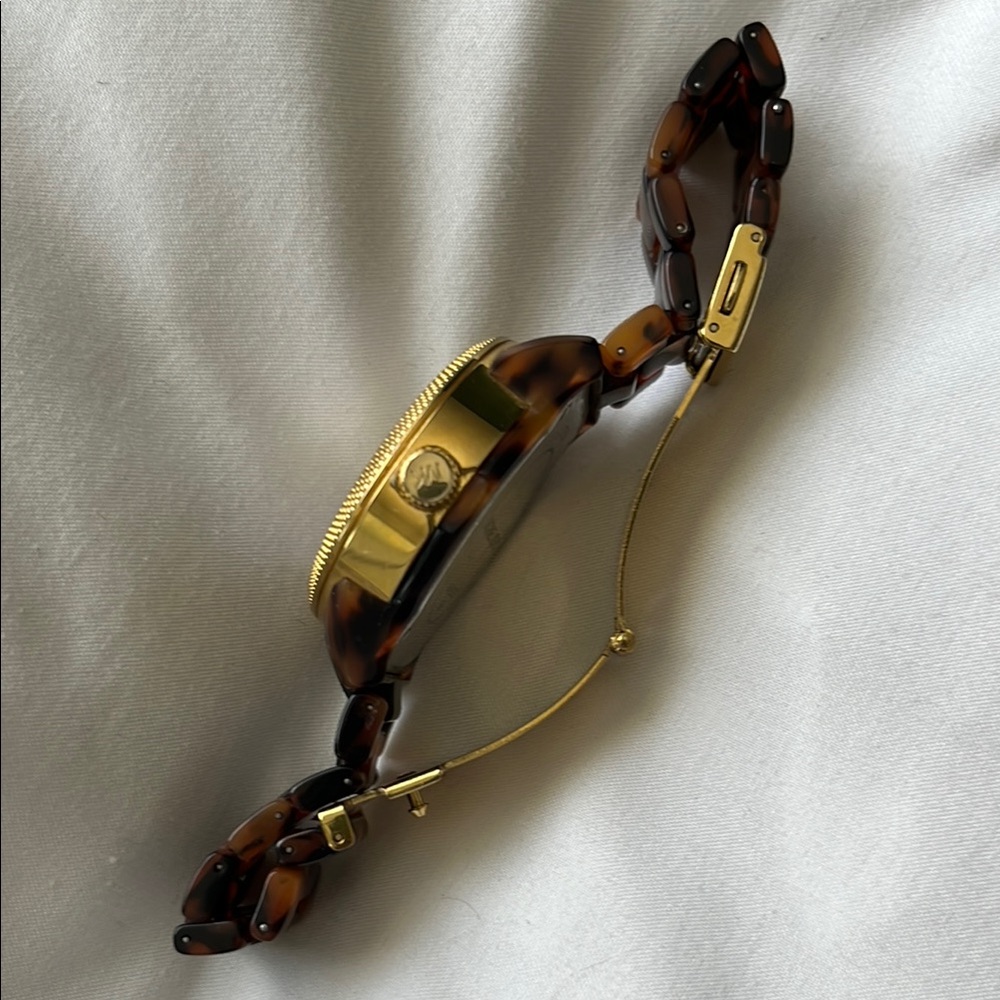 Michael Kors Ritz Tortoise Shell & Gold Watch - Picture 3 of 7